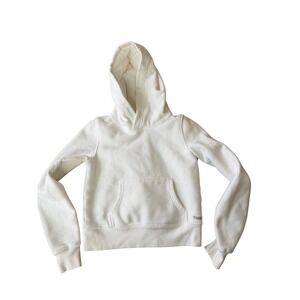 TNA Aritzia Sweatfleece Cozy Fleece Pullover Hoodie White Womens Small‎